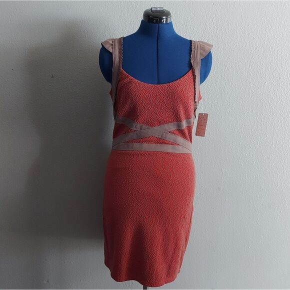 Womens Free People Cross My Heart Bodycon Dress Cutt Out Back Size Medium - Picture 2 of 12